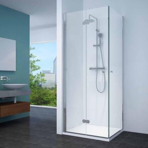 מקלחון פינתי הרמוניקה ודלת ציר IN&OUT